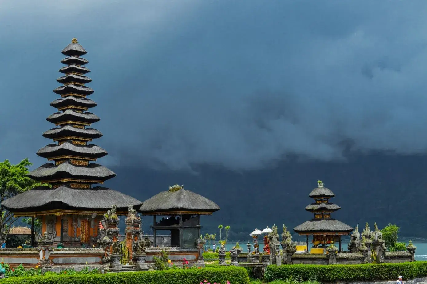 Bali temple in clouds