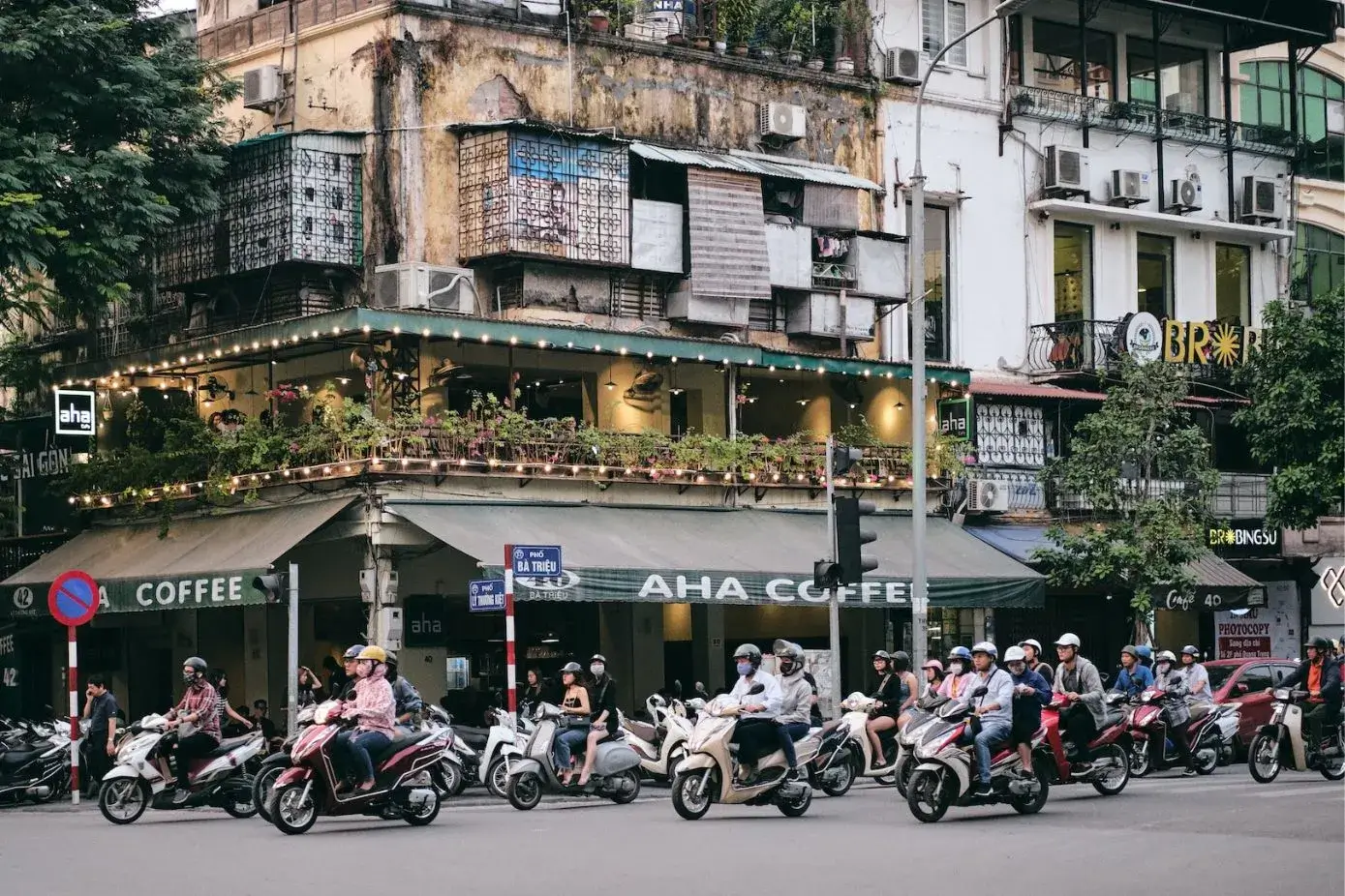 Motorbike traffic in Vietnam